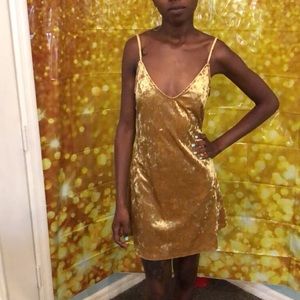 Gold Velvet Dress
